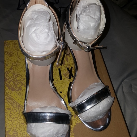 Silver Ankle Strap Heels - Picture 6 of 7